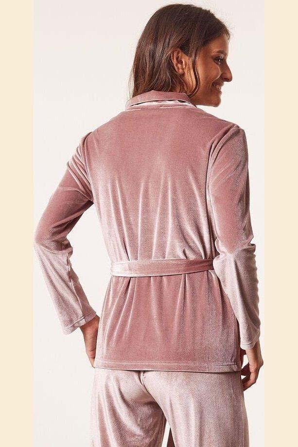 ETAM - חולצת פיג'מה קטיפה VELVETY ורוד עתיק - MASHBIR//365