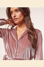 ETAM - חולצת פיג'מה קטיפה VELVETY ורוד עתיק - MASHBIR//365