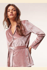 ETAM - חולצת פיג'מה קטיפה VELVETY ורוד עתיק - MASHBIR//365