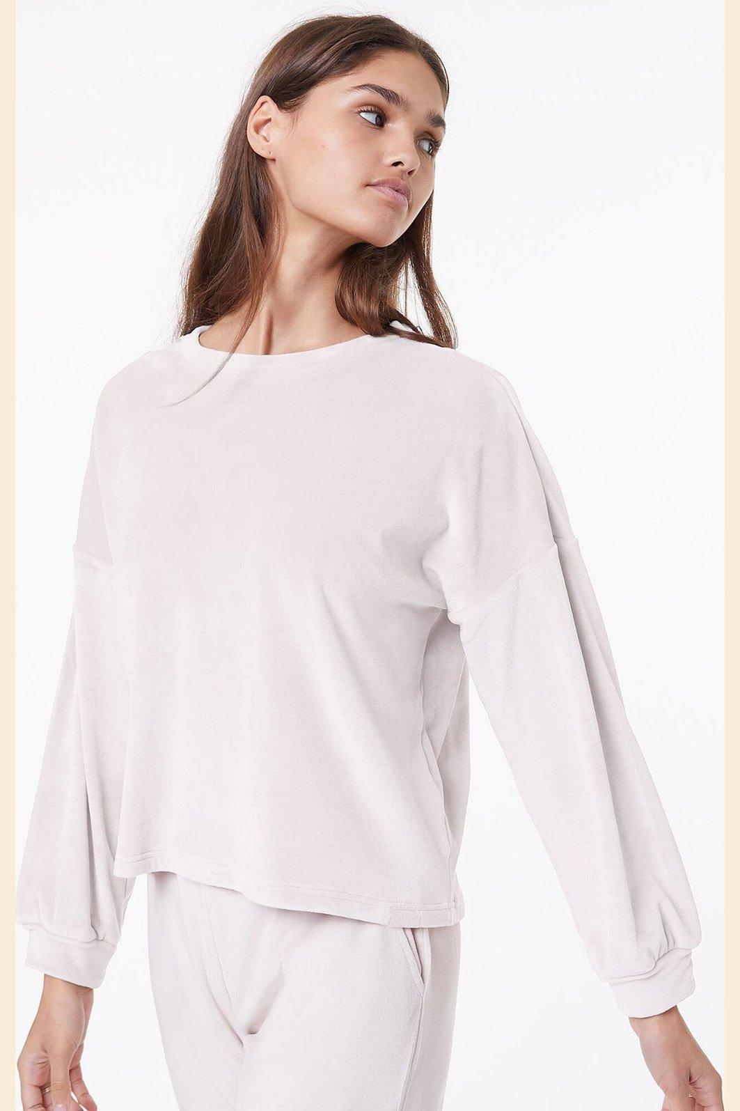 ETAM - חולצת פיג'מה קטיפתית BERTY ורוד בהיר - MASHBIR//365