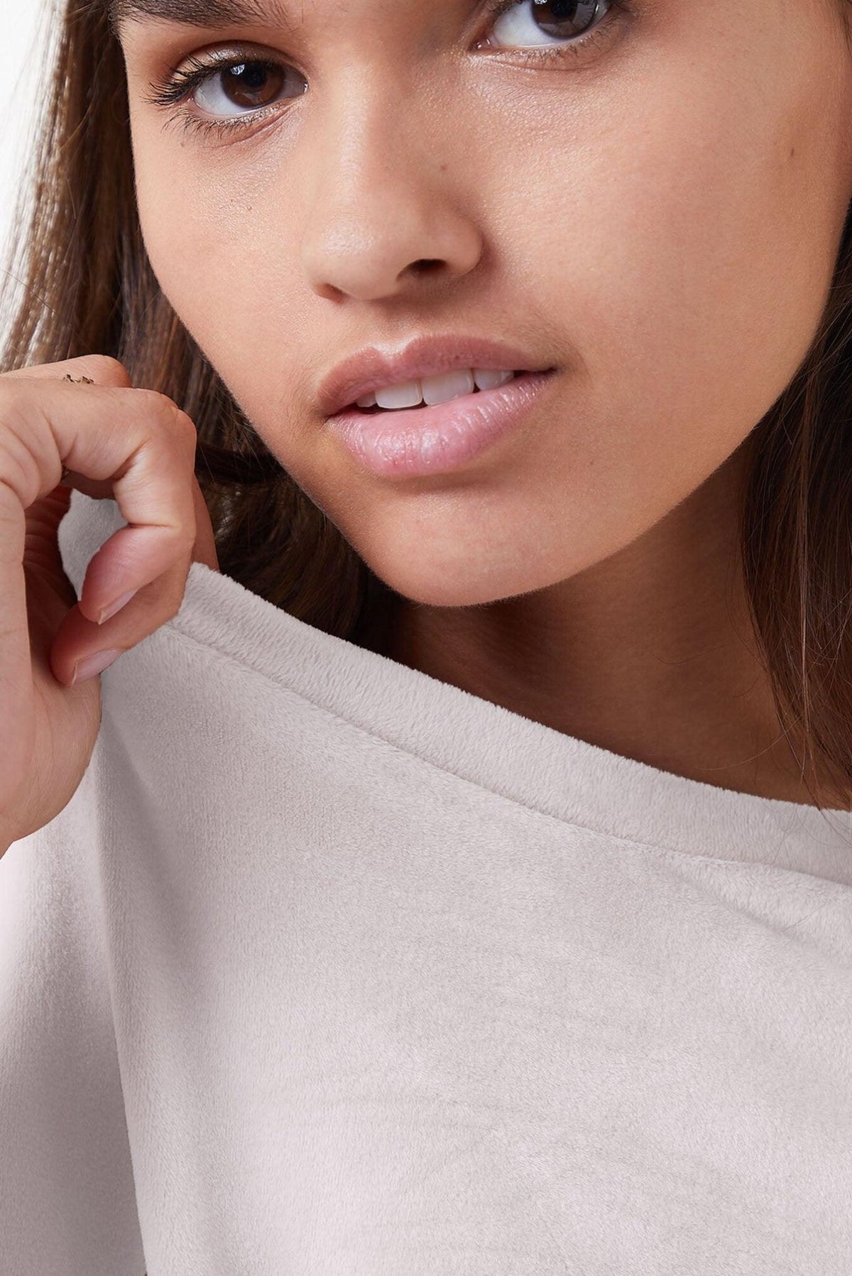 ETAM - חולצת פיג'מה קטיפתית BERTY ורוד בהיר - MASHBIR//365