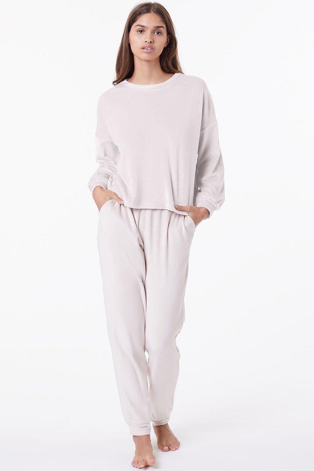 ETAM - חולצת פיג'מה קטיפתית BERTY ורוד בהיר - MASHBIR//365