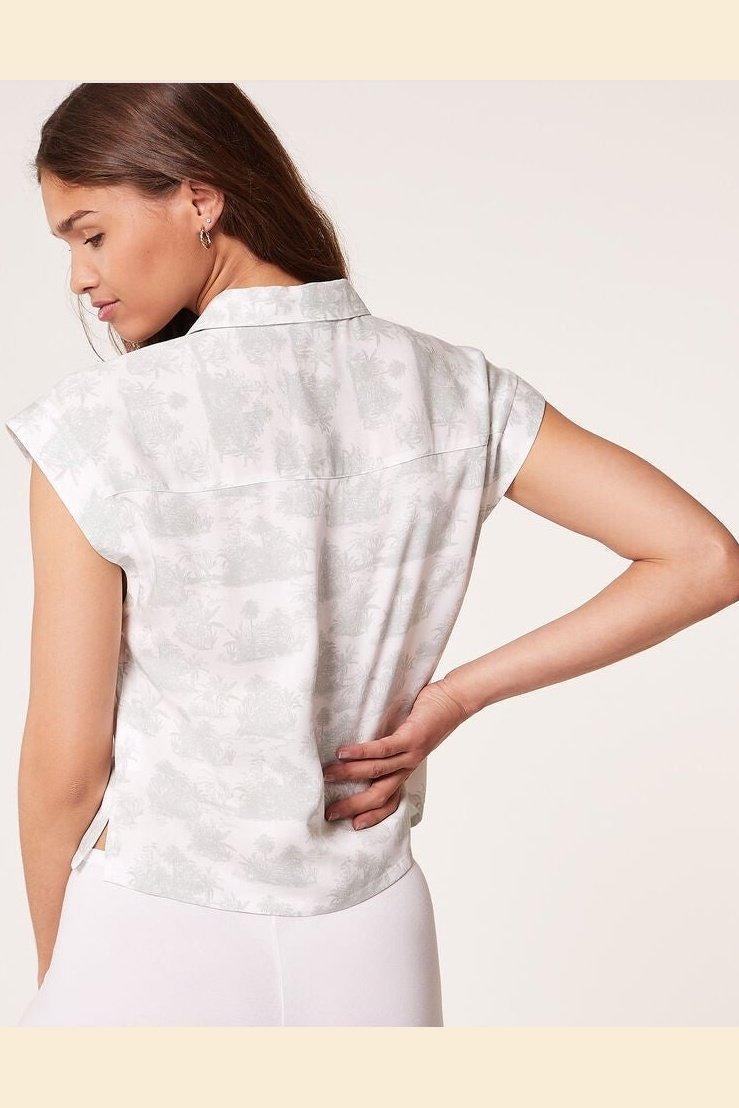 ETAM - חולצת פיג'מה קצרה GLAD הדפס דקלים - MASHBIR//365