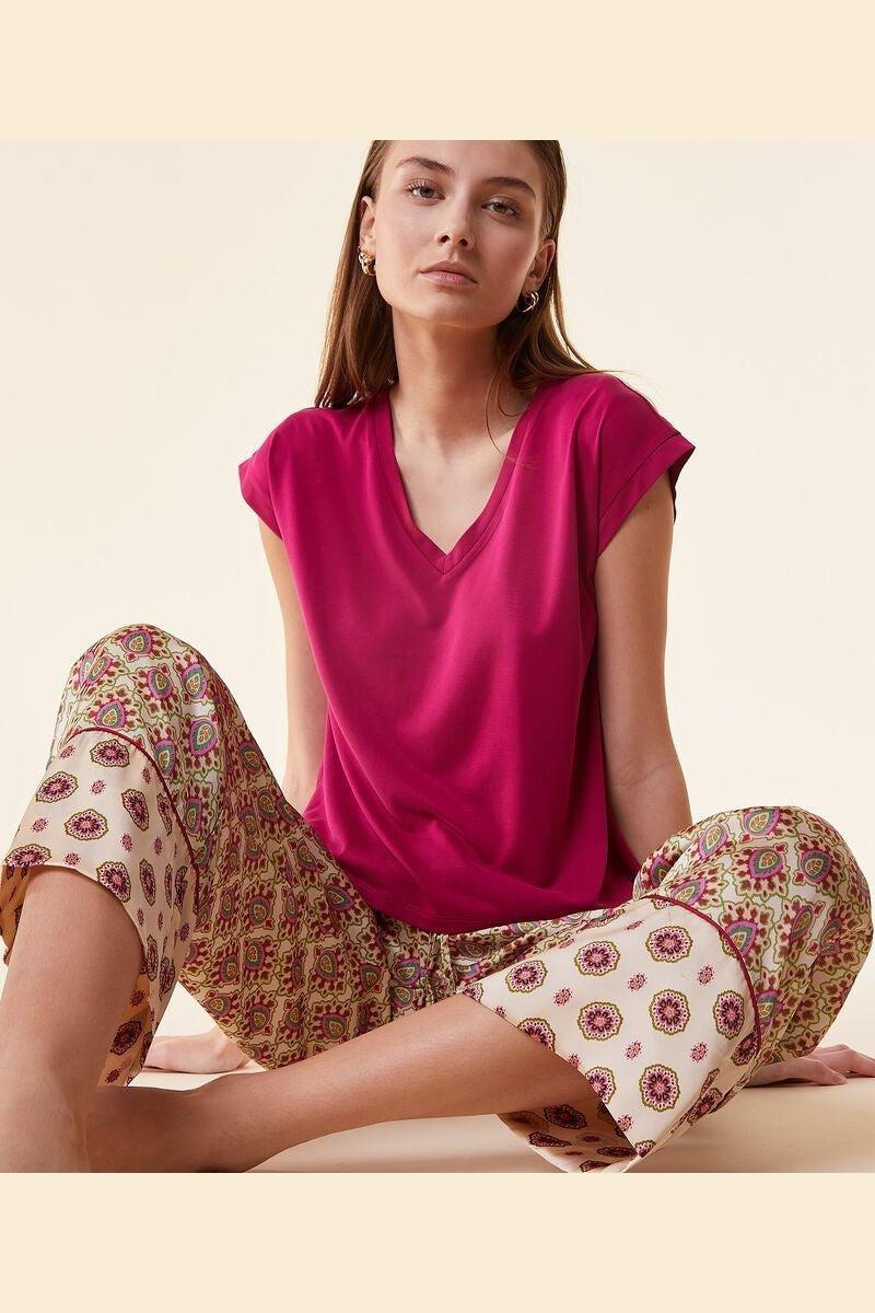 ETAM - חולצת פיג'מה קצרה NAYA פוקסיה - MASHBIR//365