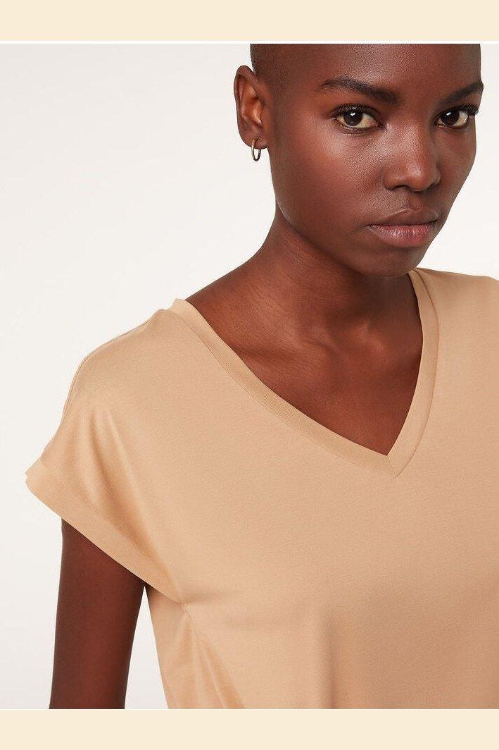 ETAM - חולצת פיג'מה קצרה NAYA חום בהיר - MASHBIR//365