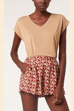 ETAM - חולצת פיג'מה קצרה NAYA חום בהיר - MASHBIR//365