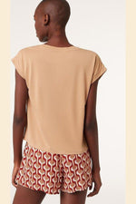 ETAM - חולצת פיג'מה קצרה NAYA חום בהיר - MASHBIR//365