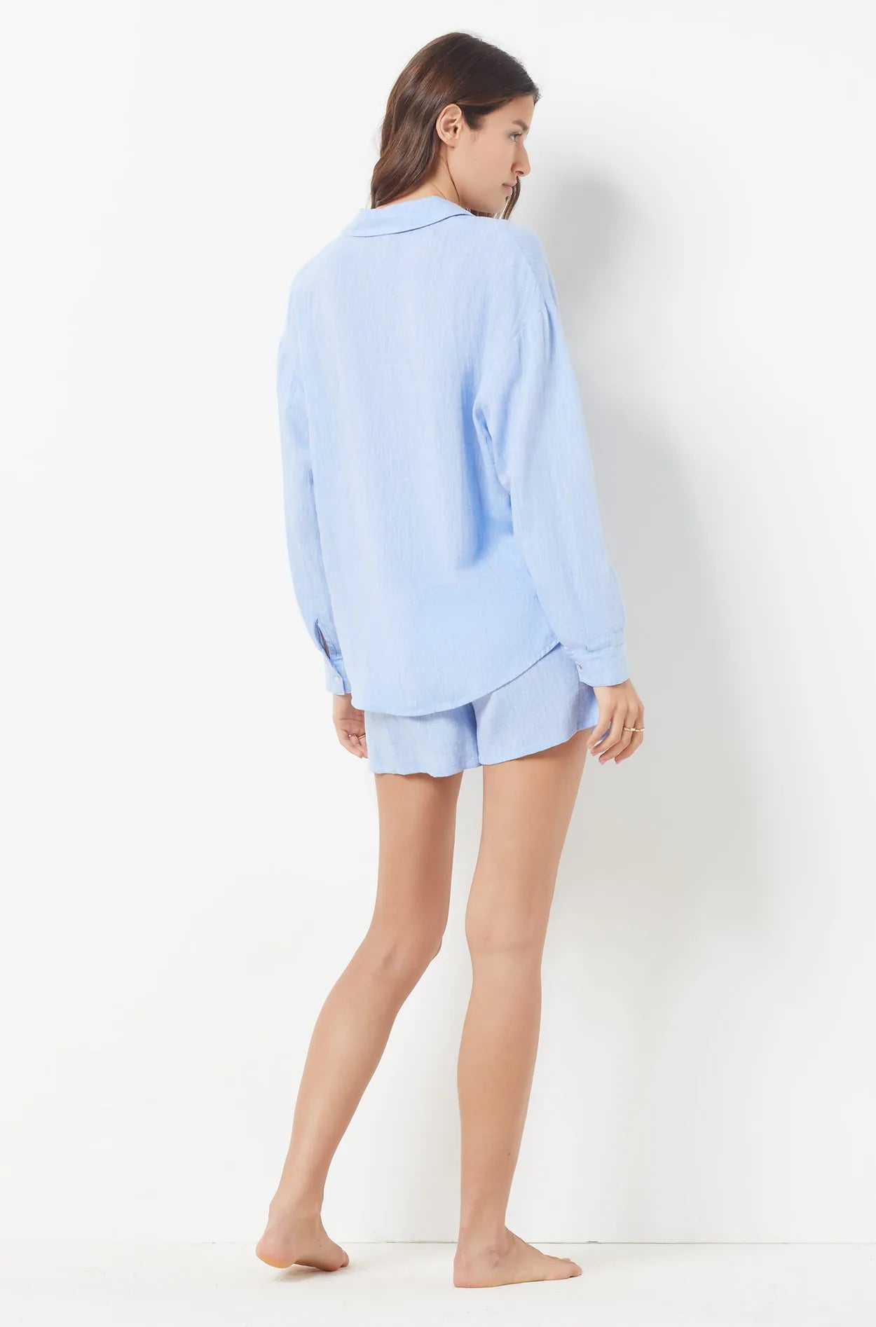 ETAM - חולצת פיג'מה מכופתרת JUSTINE תכלת - MASHBIR//365