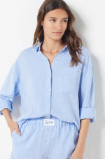 ETAM - חולצת פיג'מה מכופתרת JUSTINE תכלת - MASHBIR//365