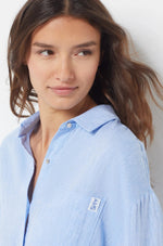 ETAM - חולצת פיג'מה מכופתרת JUSTINE תכלת - MASHBIR//365