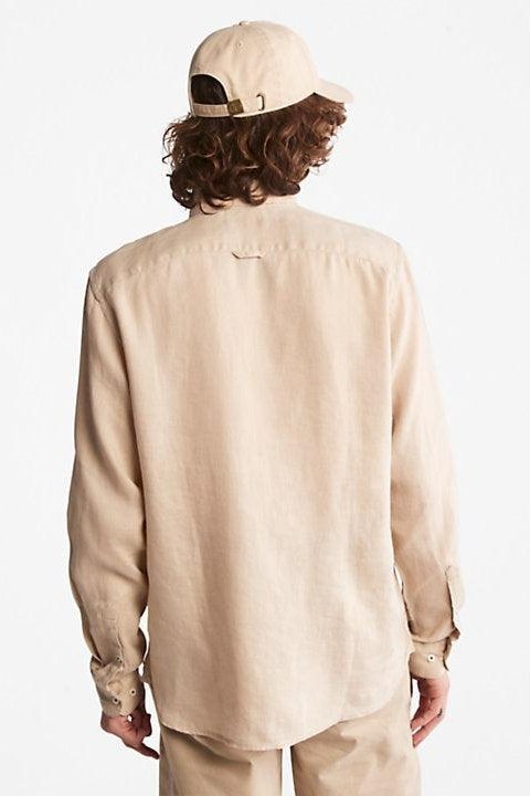 TIMBERLAND - חולצת פשתן SLIM-FIT בצבע בז' - MASHBIR//365