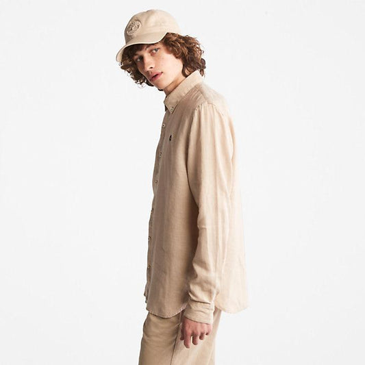 TIMBERLAND - חולצת פשתן SLIM-FIT בצבע בז' - MASHBIR//365