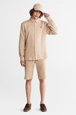 TIMBERLAND - חולצת פשתן SLIM-FIT בצבע בז' - MASHBIR//365