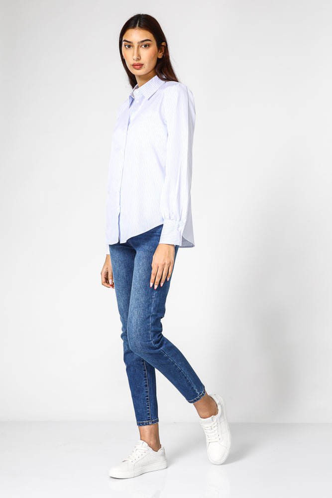 חולצת פסים מכופתרת לנשים | קנת קול