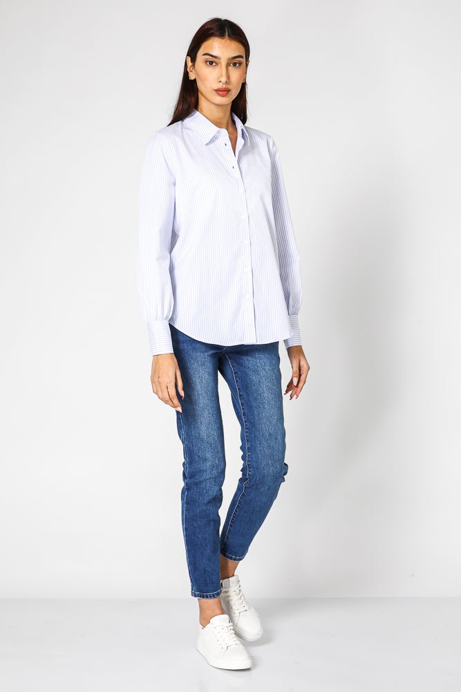 חולצת פסים מכופתרת לנשים | קנת קול