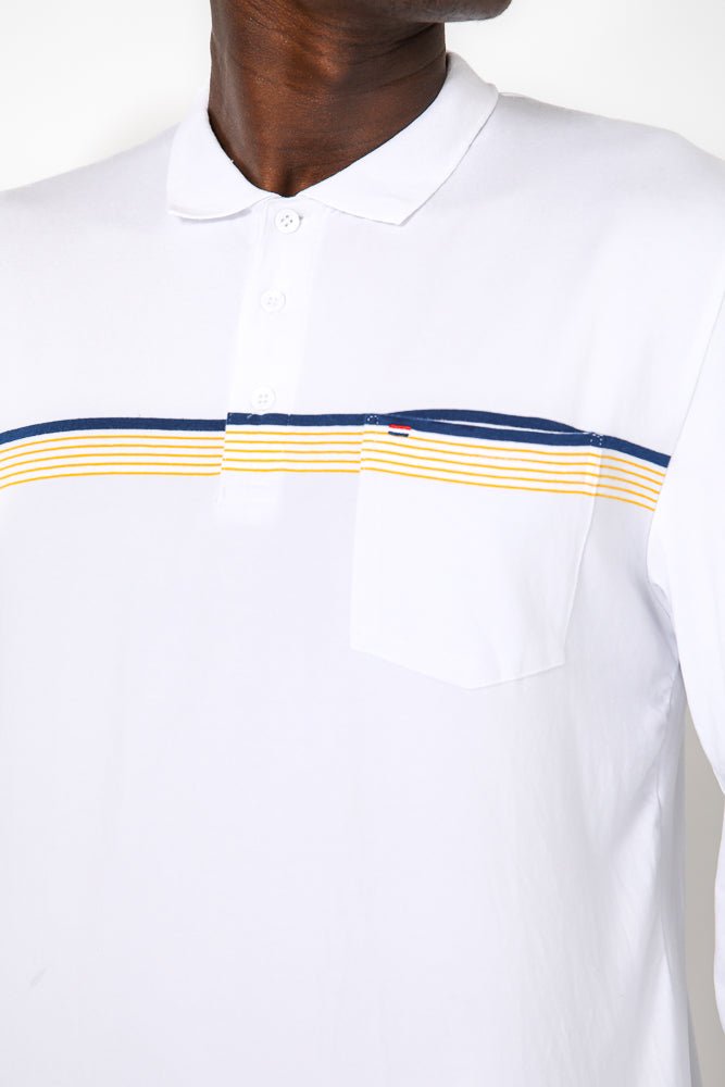 SCORCHER - חולצת פולו ארוכה בצבע לבן - MASHBIR//365