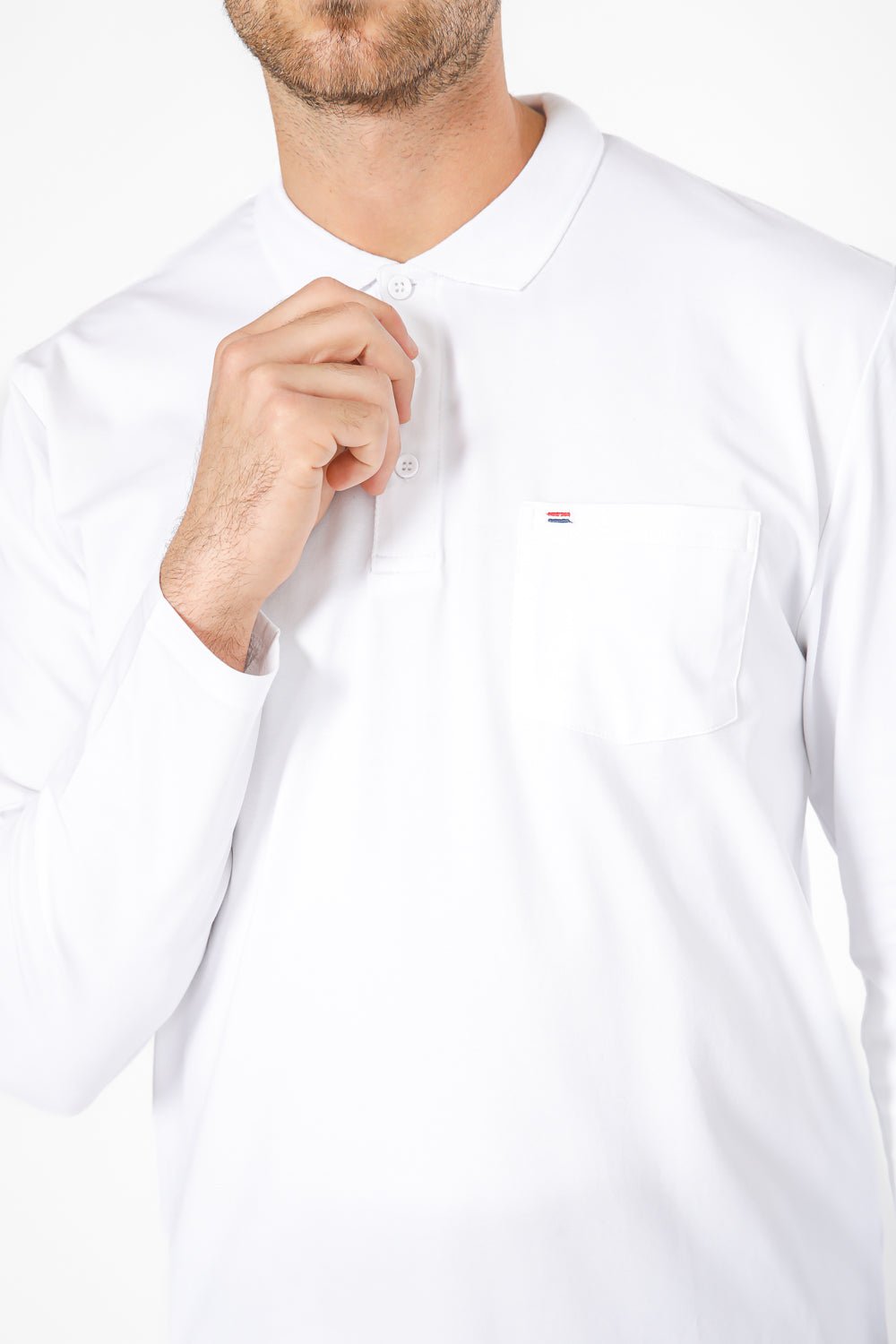 SCORCHER - חולצת פולו ארוכה בצבע לבן - MASHBIR//365