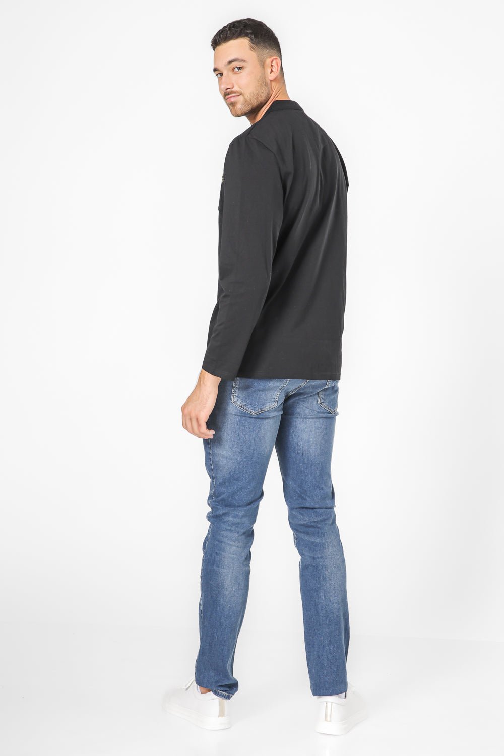 SCORCHER - חולצת פולו ארוכה בצבע שחור - MASHBIR//365