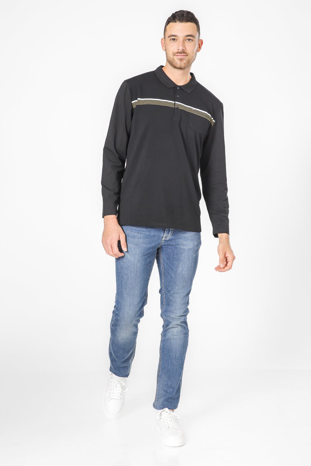 SCORCHER - חולצת פולו ארוכה בצבע שחור - MASHBIR//365
