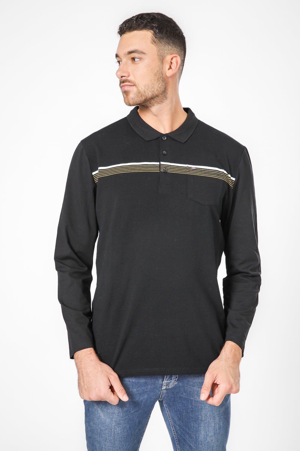 SCORCHER - חולצת פולו ארוכה בצבע שחור - MASHBIR//365