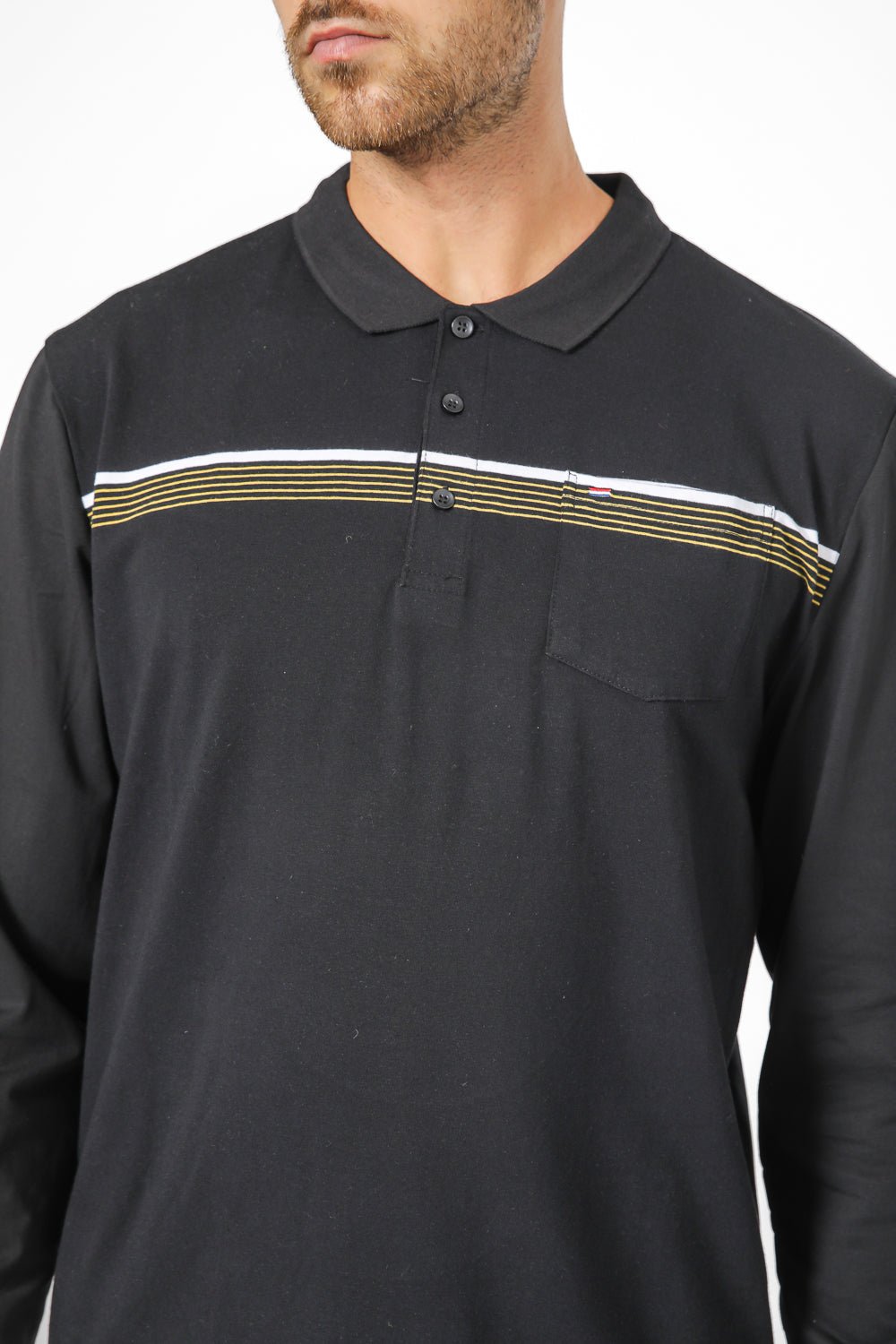 SCORCHER - חולצת פולו ארוכה בצבע שחור - MASHBIR//365