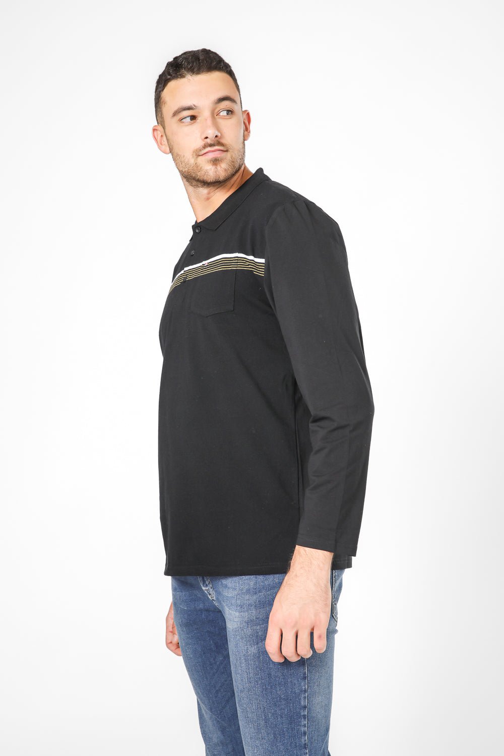 SCORCHER - חולצת פולו ארוכה בצבע שחור - MASHBIR//365