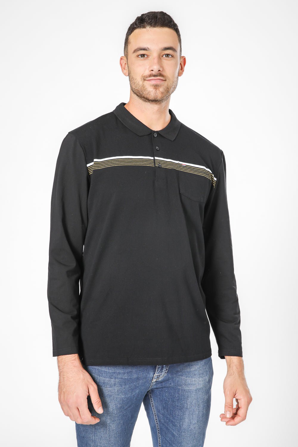 SCORCHER - חולצת פולו ארוכה בצבע שחור - MASHBIR//365