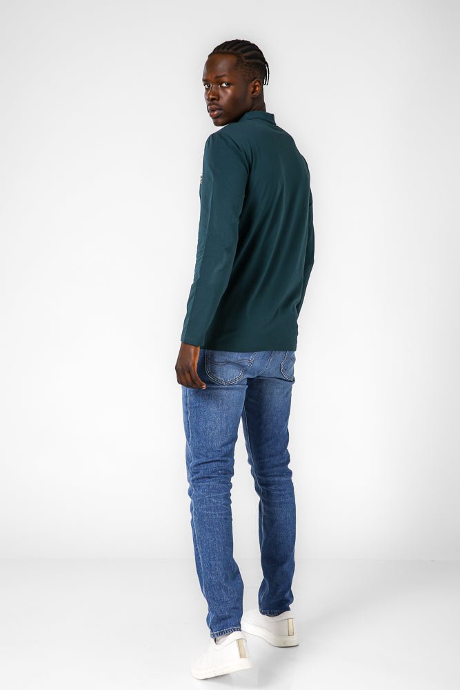 SCORCHER - חולצת פולו ארוכה בצבע טורקיז - MASHBIR//365