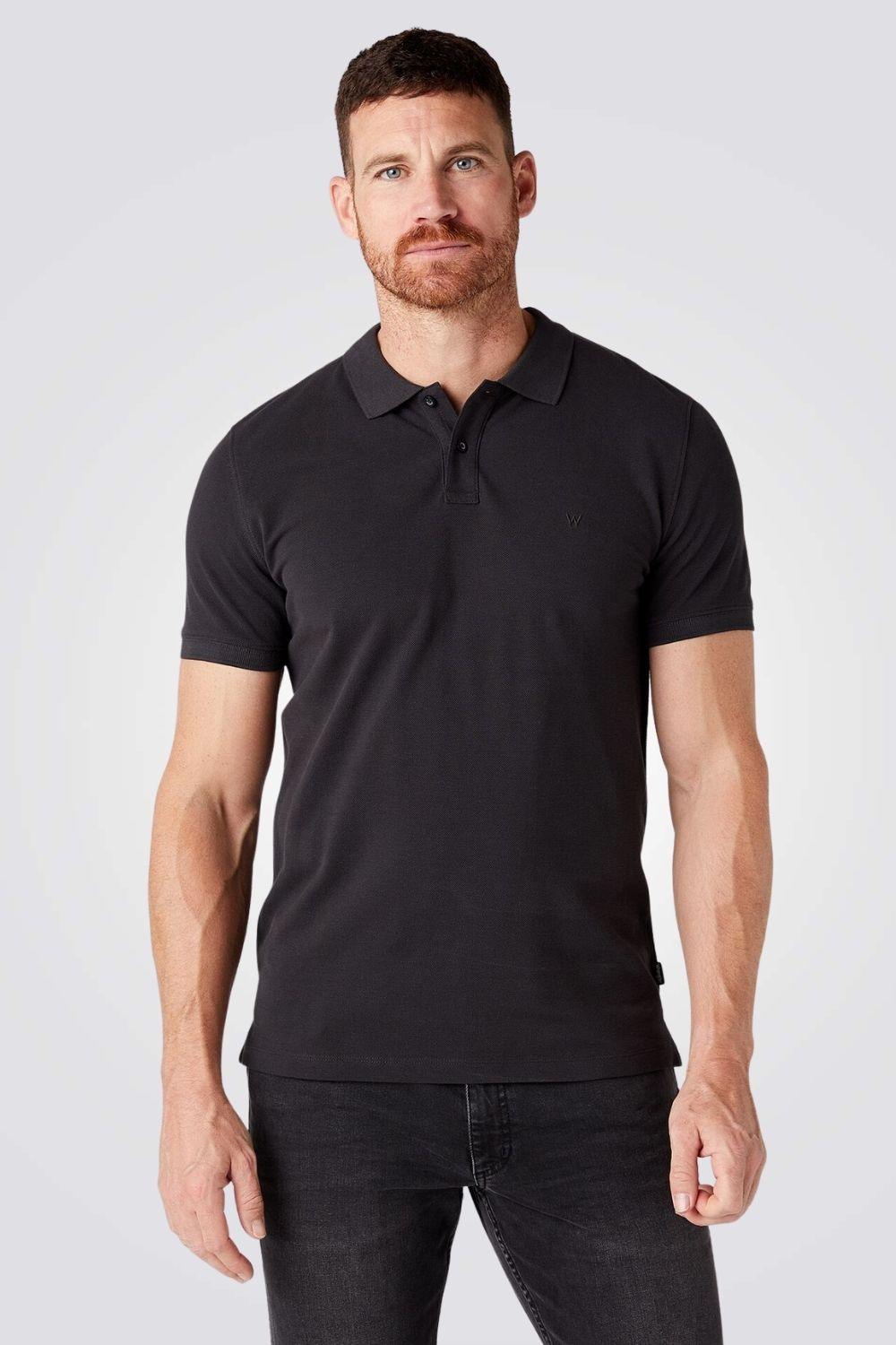 WRANGLER - חולצת פולו צבע שחור - MASHBIR//365