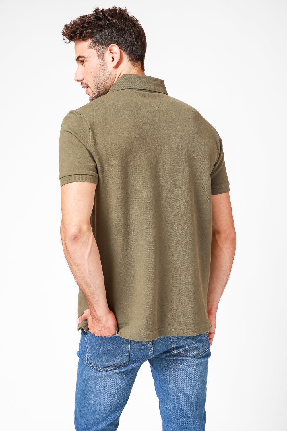 Tommy Hilfiger - חולצת פולו בצבע ירוק זית - MASHBIR//365
