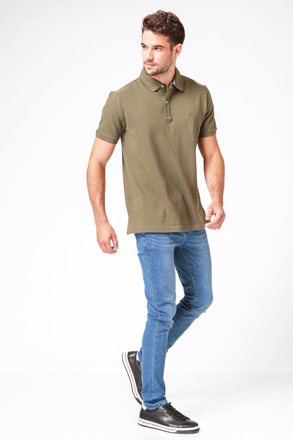 Tommy Hilfiger - חולצת פולו בצבע ירוק זית - MASHBIR//365