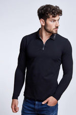 EMPORIO VALENTINI - חולצת פולו בצבע שחור עם לוגו - MASHBIR//365