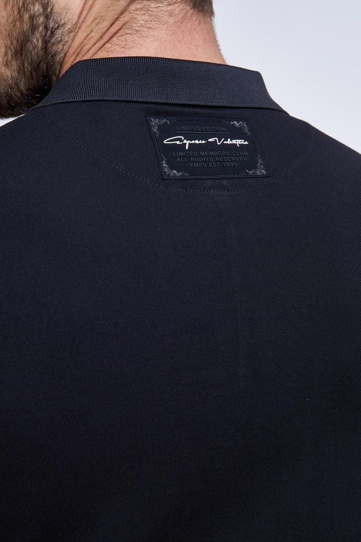 EMPORIO VALENTINI - חולצת פולו בצבע שחור עם לוגו - MASHBIR//365