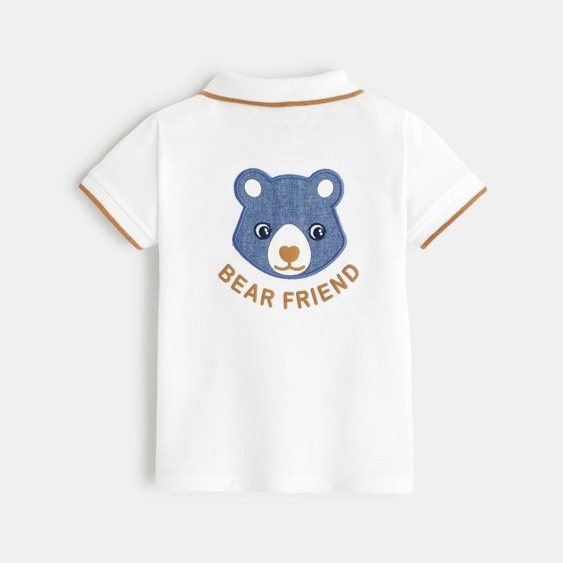 OBAIBI - חולצת פולו כיס בצבע לבן לתינוקות - MASHBIR//365