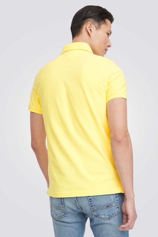 Tommy Hilfiger - חולצת פולו קצרה צבע צהוב - MASHBIR//365