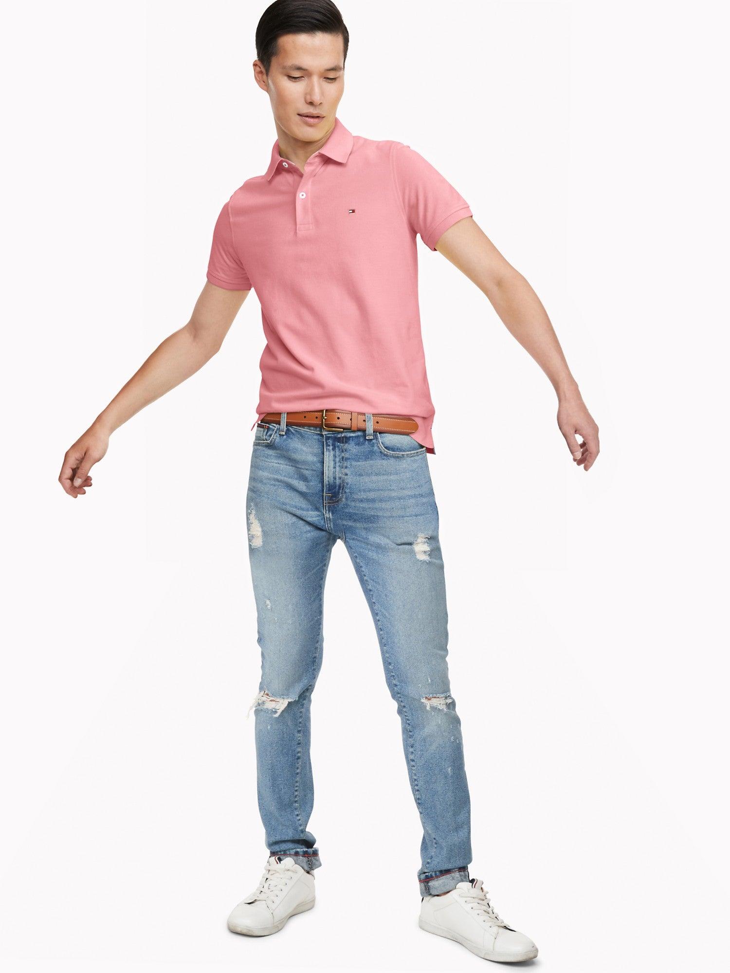 Tommy Hilfiger - חולצת פולו קצרה צבע ורוד - MASHBIR//365