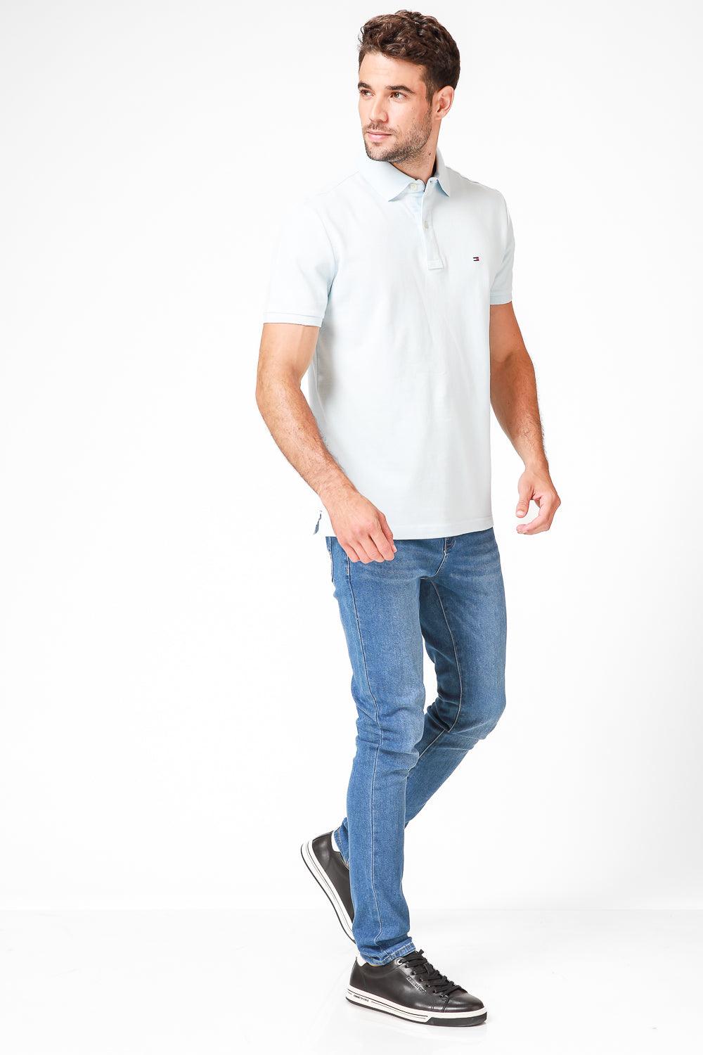 Tommy Hilfiger - חולצת פולו קצרה בצבע תכלת - MASHBIR//365