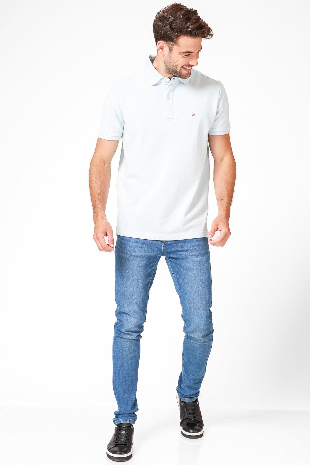 Tommy Hilfiger - חולצת פולו קצרה בצבע תכלת - MASHBIR//365