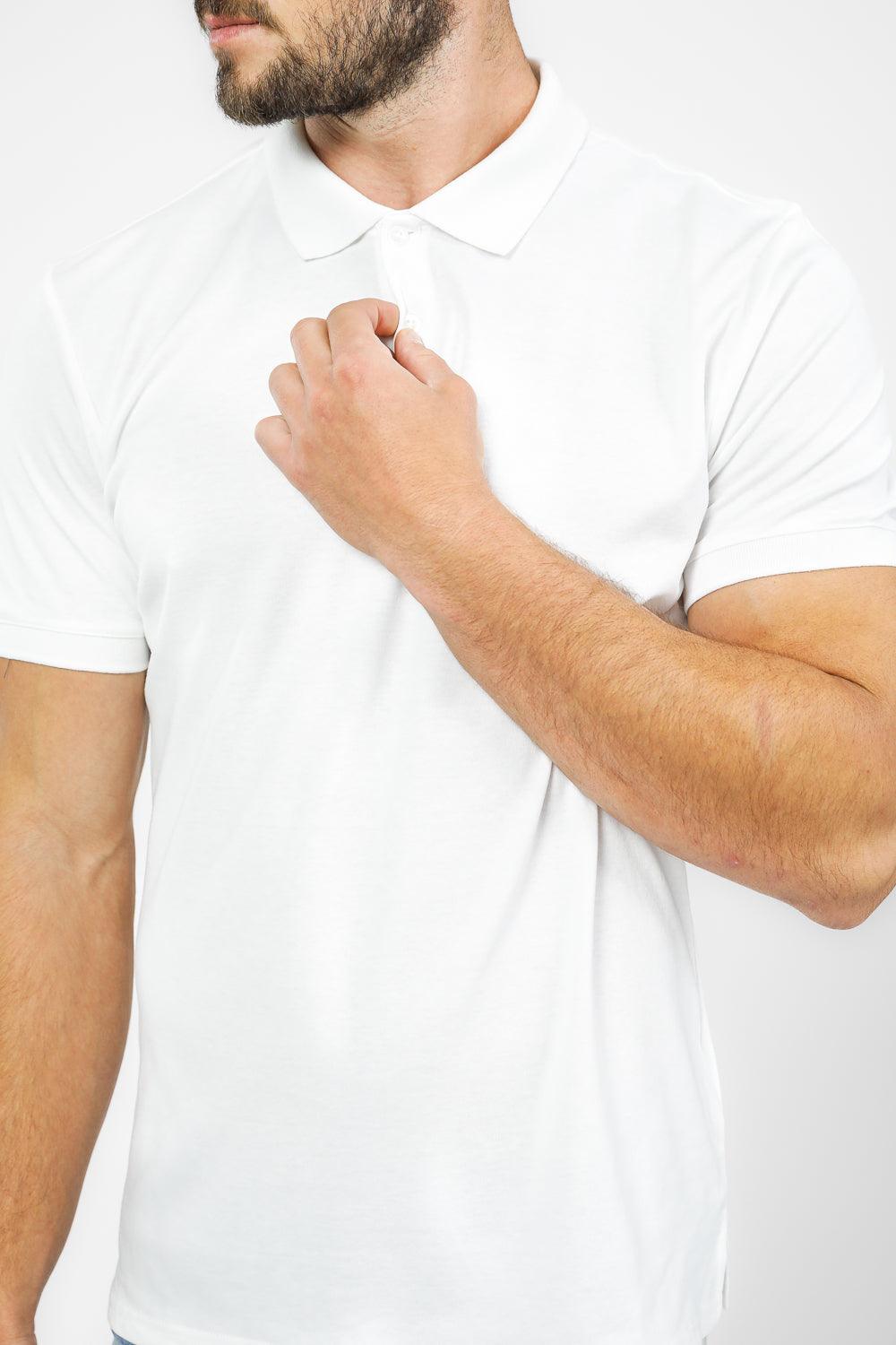DELTA - חולצת פולו קצרה לגבר בצבע לבן - MASHBIR//365
