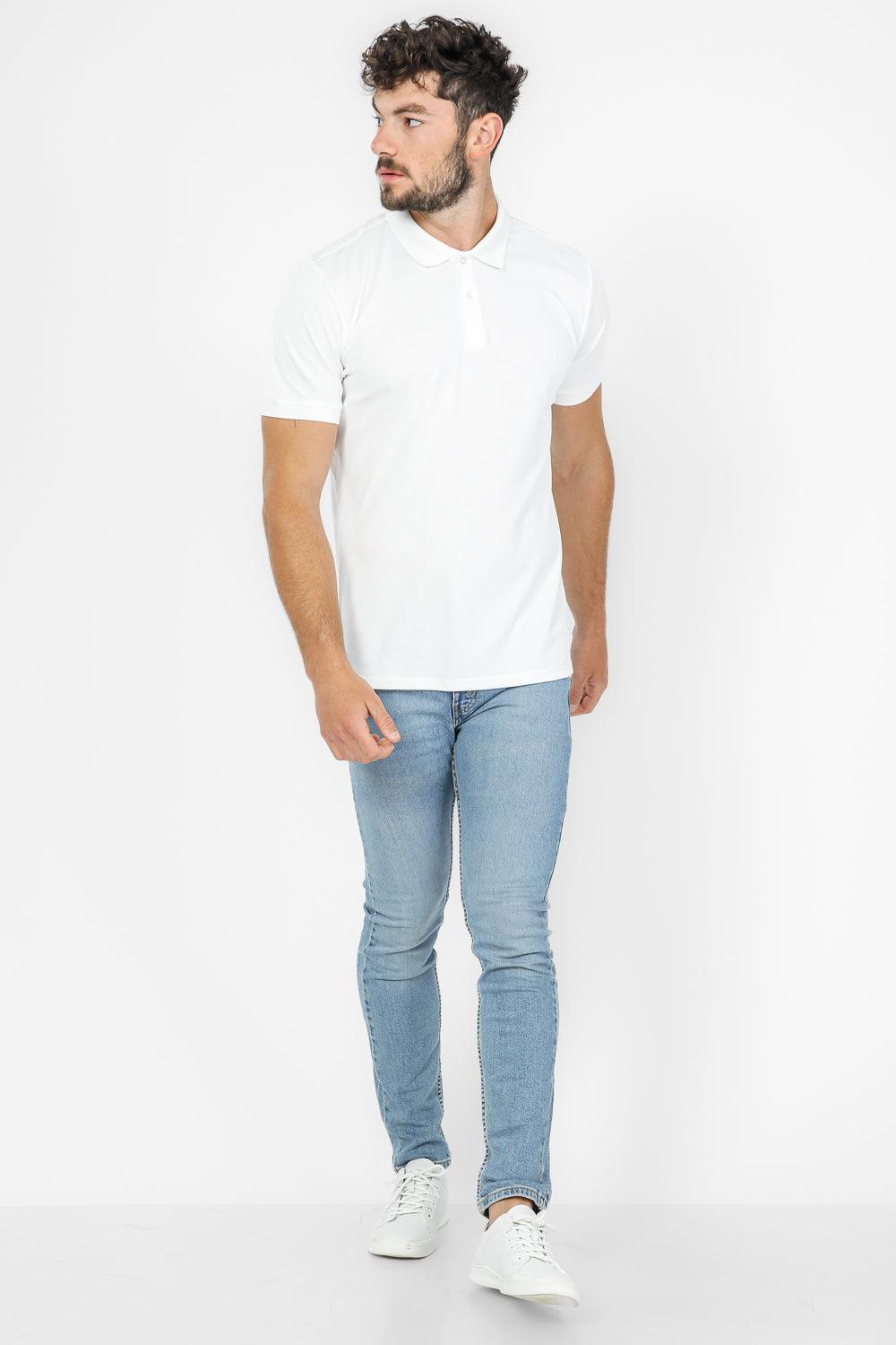 DELTA - חולצת פולו קצרה לגבר בצבע לבן - MASHBIR//365