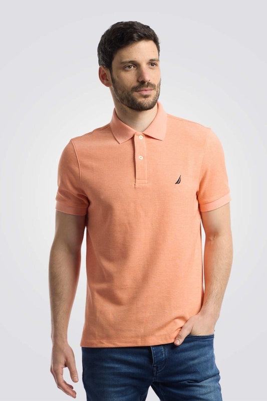 NAUTICA - חולצת פולו קצרה עם לוגו בצבע אפרסק - MASHBIR//365