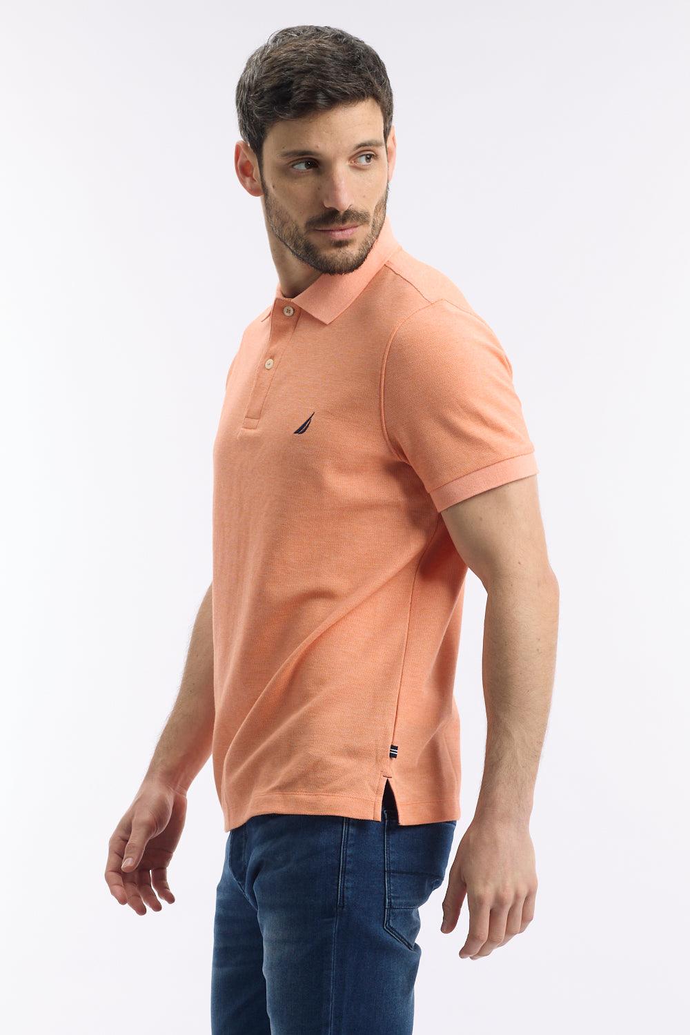 NAUTICA - חולצת פולו קצרה עם לוגו בצבע אפרסק - MASHBIR//365