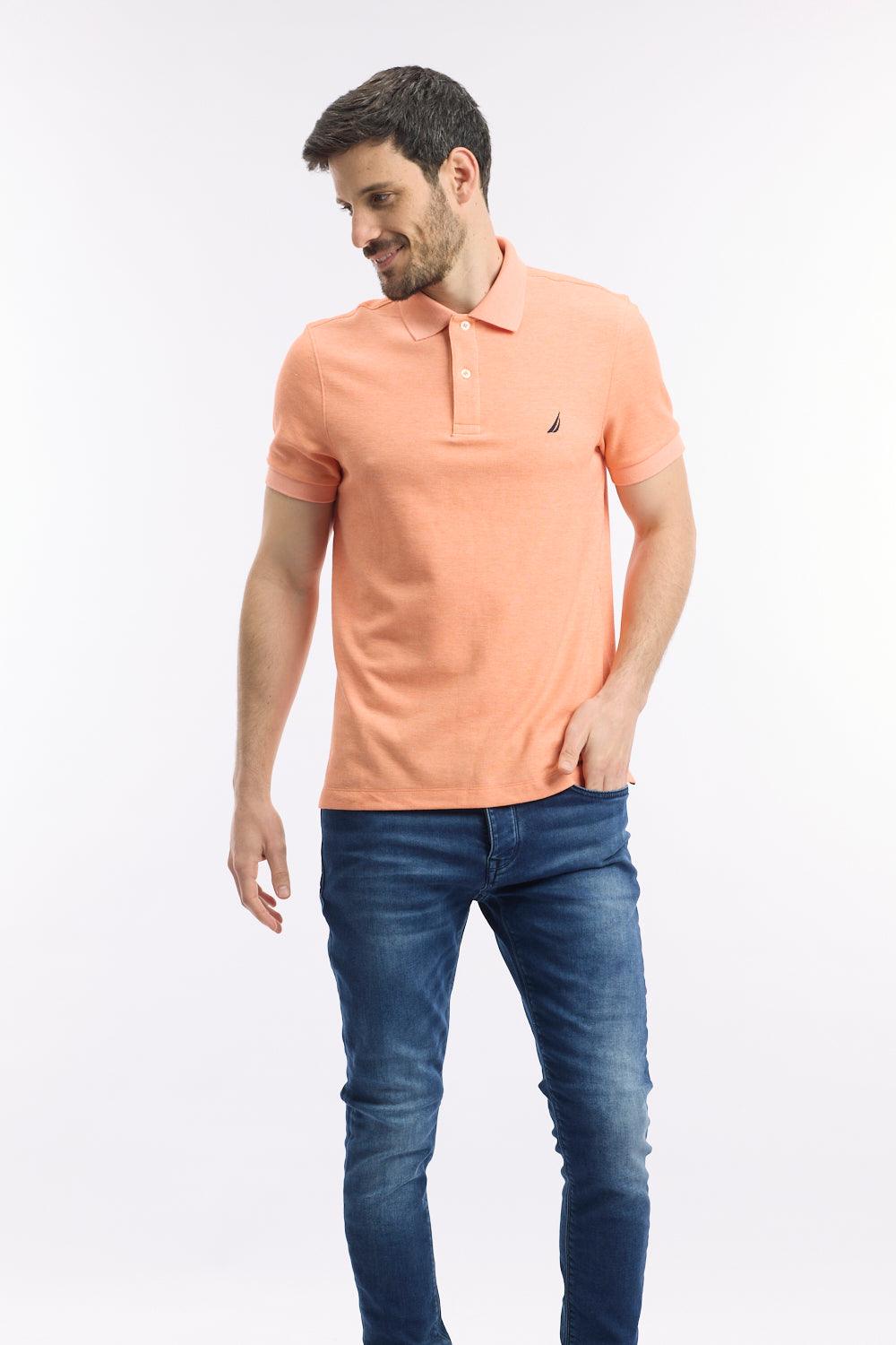 NAUTICA - חולצת פולו קצרה עם לוגו בצבע אפרסק - MASHBIR//365