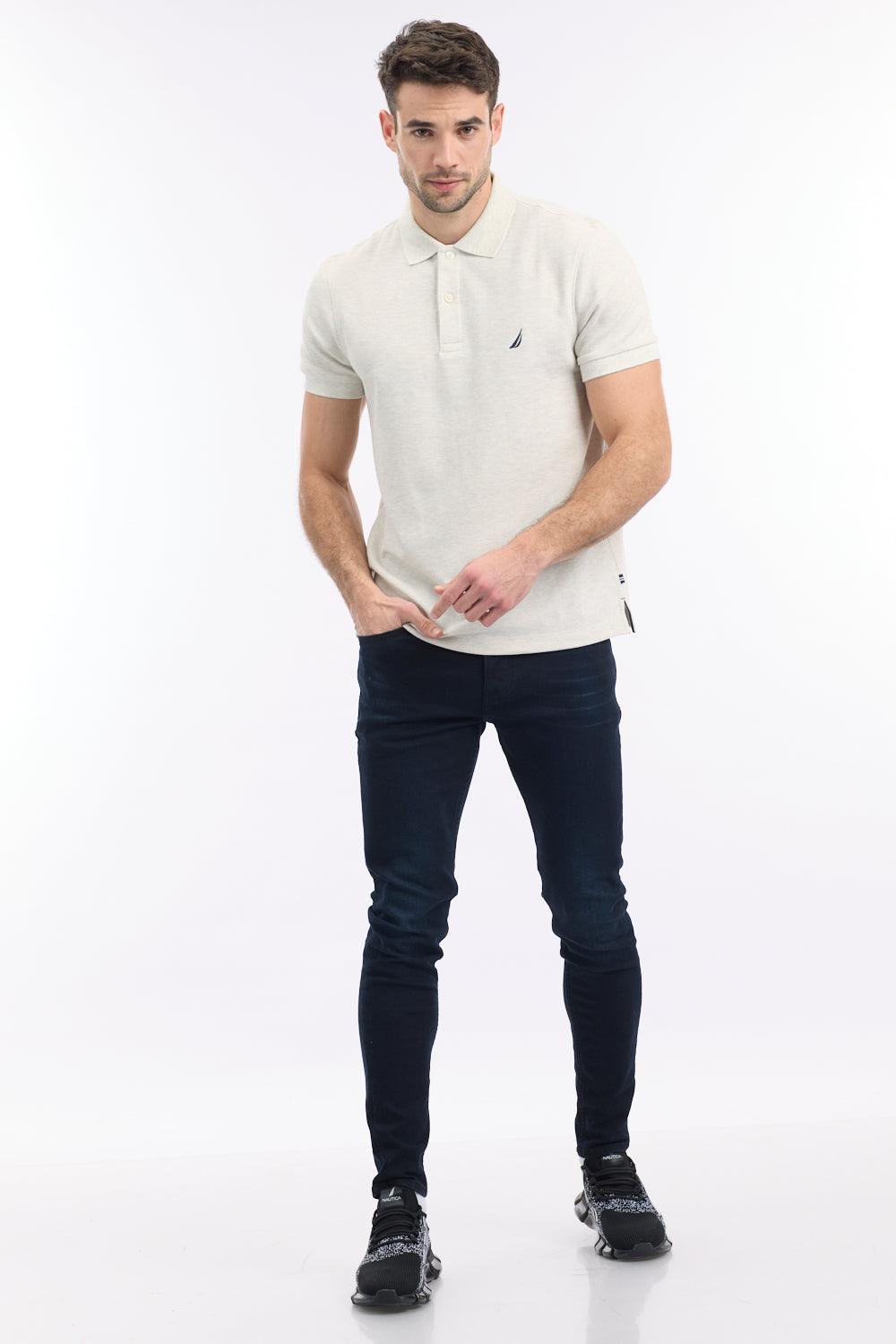 NAUTICA - חולצת פולו קצרה עם לוגו בצבע שמנת - MASHBIR//365