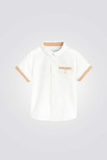 OBAIBI - חולצת פולו לבנה שרוולים קצרים - MASHBIR//365