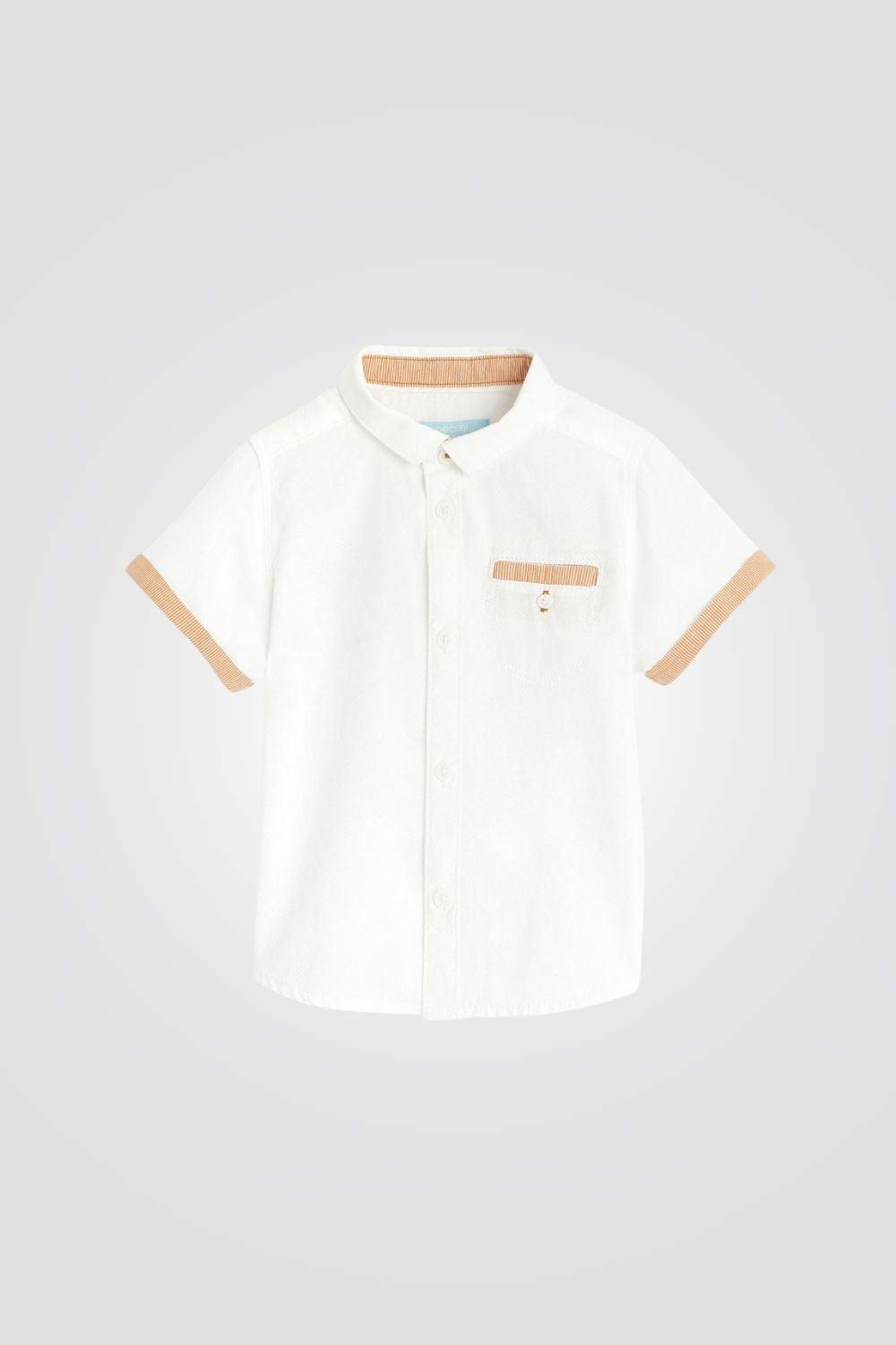 OBAIBI - חולצת פולו לבנה שרוולים קצרים - MASHBIR//365