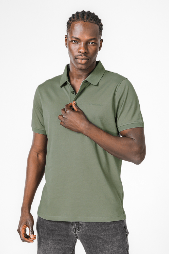KENNETH COLE - חולצת פולו לגבר בצבע ירוק זית - MASHBIR//365