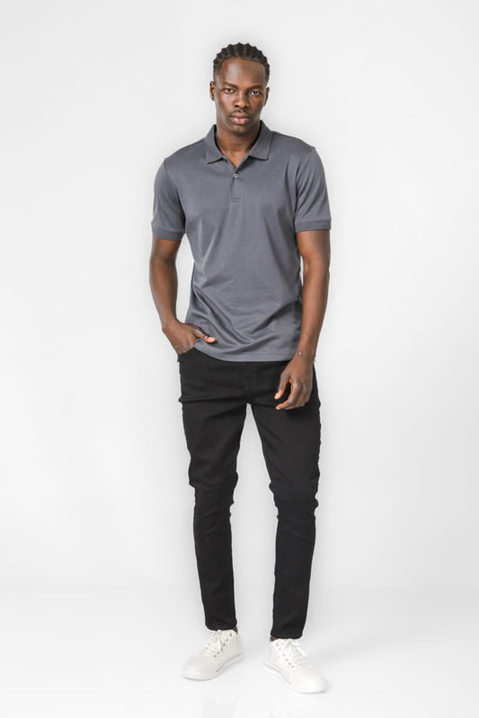 DELTA - חולצת פולו לגברים בצבע אפור - MASHBIR//365