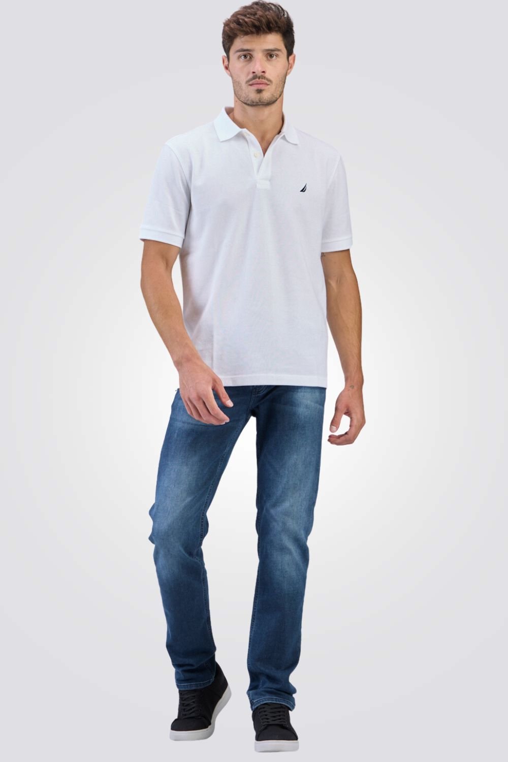 NAUTICA - חולצת פולו לגברים CLASSIC FIT DECK בצבע לבן - MASHBIR//365