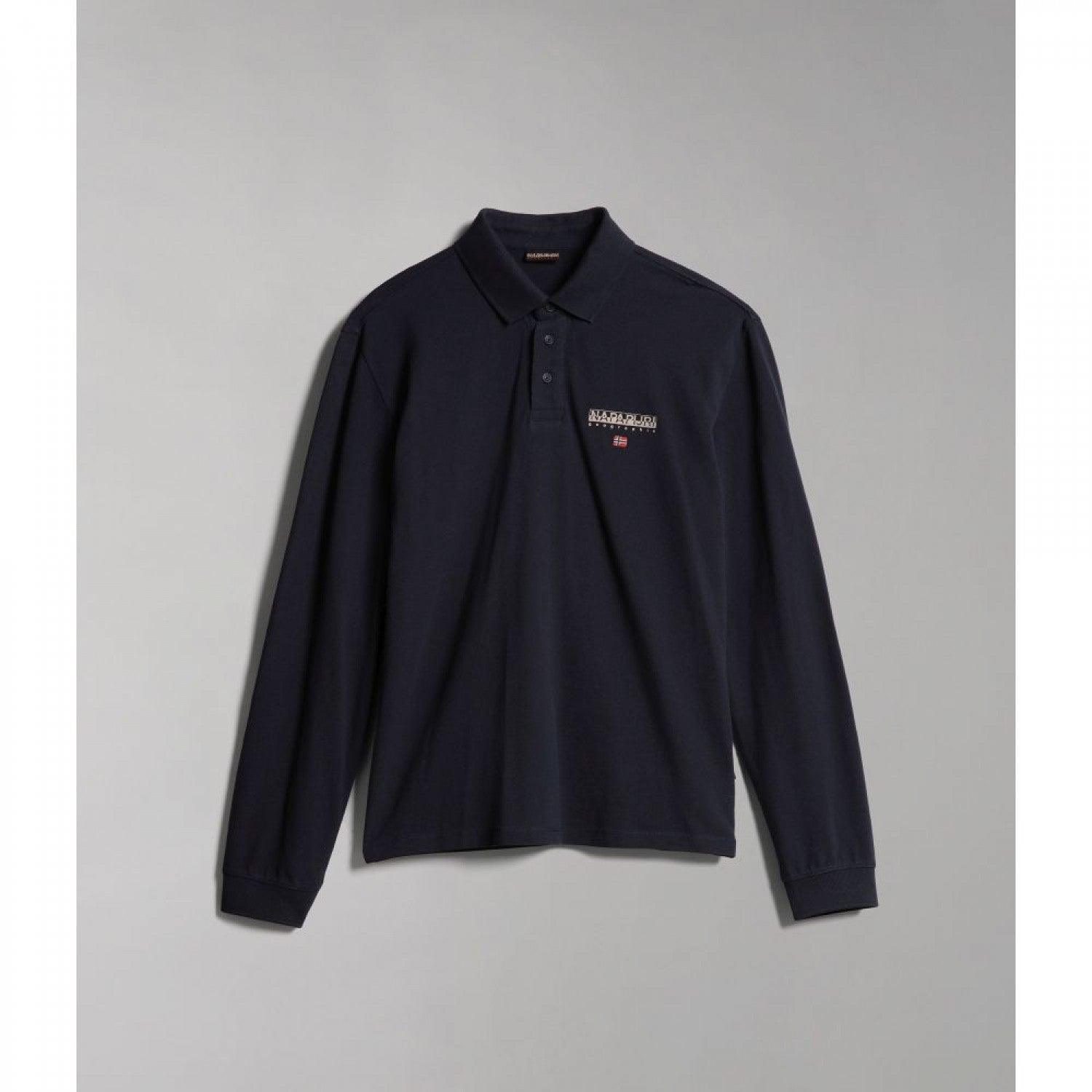 NAPAPIJRI - חולצת פולו עם לוגו בצבע נייבי - MASHBIR//365